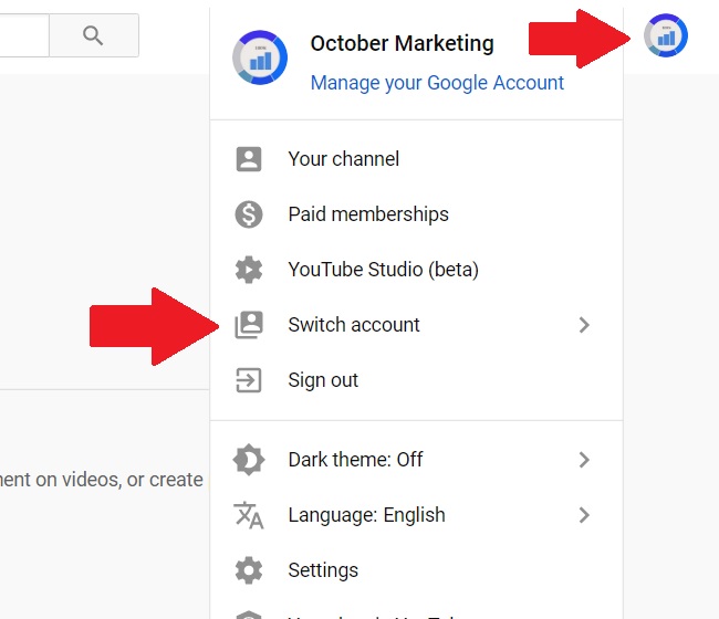 How to Grant Access to Your Youtube Channel - October Marketing